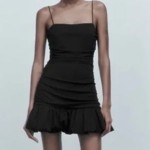 ZARA RUFFLED RUCHED DRESS